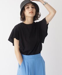 OPAQUE.CLIP | シルキーコットン フリルスリーブカットソー【WEB限定カラー・サイズ】(Tシャツ/カットソー)