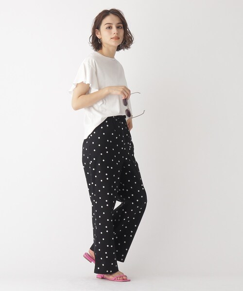 OPAQUE.CLIP（オペークドットクリップ）の「◆シルキーコットン フリルスリーブカットソー【WEB限定カラー・サイズ】（Tシャツ/カットソー・レディース・ブラウン系その他/ブラック/ホワイト系/ネイビー・40/38/42/36）」の6枚目の写真