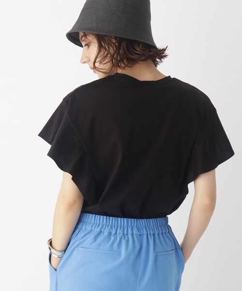 OPAQUE.CLIP（オペークドットクリップ）の「◆シルキーコットン フリルスリーブカットソー【WEB限定カラー・サイズ】（Tシャツ/カットソー・レディース・ブラウン系その他/ブラック/ホワイト系/ネイビー・40/38/42/36）」の10枚目の写真