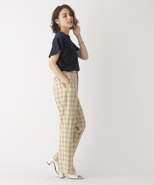 OPAQUE.CLIP（オペークドットクリップ）の「◆シルキーコットン フリルスリーブカットソー【WEB限定カラー・サイズ】（Tシャツ/カットソー・レディース・ブラウン系その他/ブラック/ホワイト系/ネイビー・40/38/42/36）」の21枚目の写真