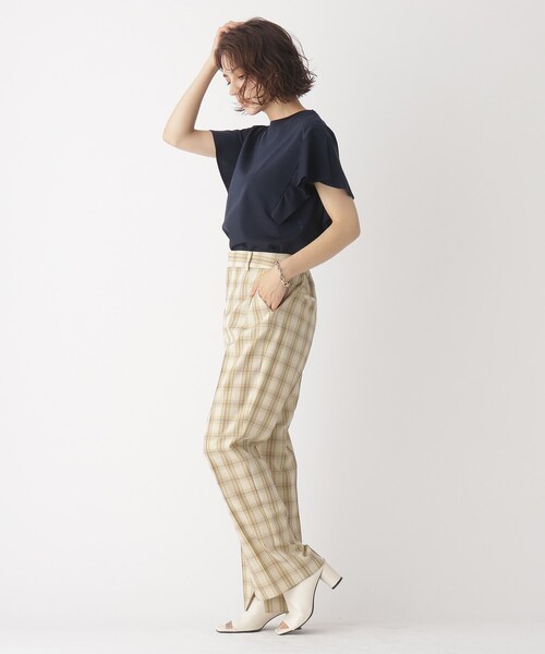 OPAQUE.CLIP（オペークドットクリップ）の「◆シルキーコットン フリルスリーブカットソー【WEB限定カラー・サイズ】（Tシャツ/カットソー・レディース・ブラウン系その他/ブラック/ホワイト系/ネイビー・40/38/42/36）」の22枚目の写真