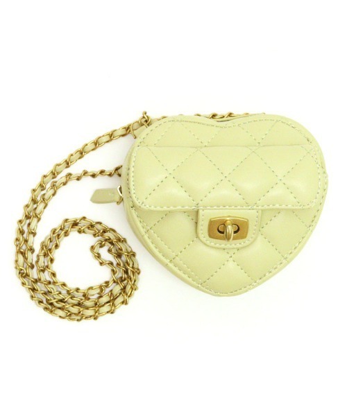 DONOBAN（ドノバン）の「キルティングハートチェーンバッグ（ショルダーバッグ・レディース・ホワイト/ブラック/ライトグリーン・F）」の22枚目の写真