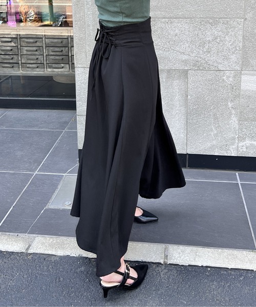 NOMAE（ノーマエ）の「BACKレースアップフレアスカート（スカート・レディース・ブラック/ブラウン/グレー/ダークブルー・FREE）」の15枚目の写真