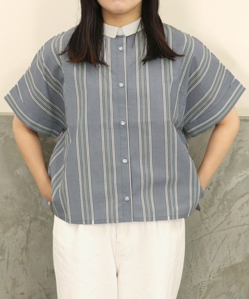 DONOBAN(ドノバン)の「オーバーシャツ(シャツ/ブラウス・レディース・ブルーグリーン/ブルー系その他/ブラック系その他/ブルー系その他2・F)」の1枚目の写真