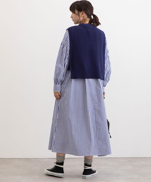 POU DOU DOU（プードゥドゥ）の「ショートベスト（ベスト・レディース・ライトブルー/ネイビー/アイボリー・3）」の10枚目の写真