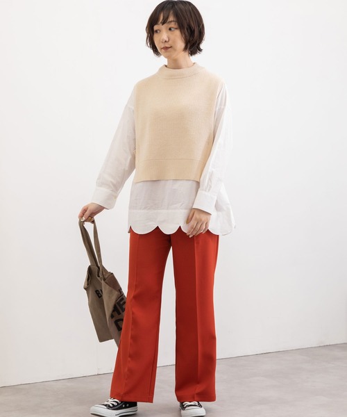 POU DOU DOU（プードゥドゥ）の「ショートベスト（ベスト・レディース・ライトブルー/ネイビー/アイボリー・3）」の16枚目の写真