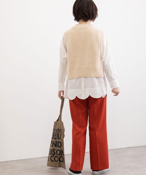 POU DOU DOU（プードゥドゥ）の「ショートベスト（ベスト・レディース・ライトブルー/ネイビー/アイボリー・3）」の17枚目の写真