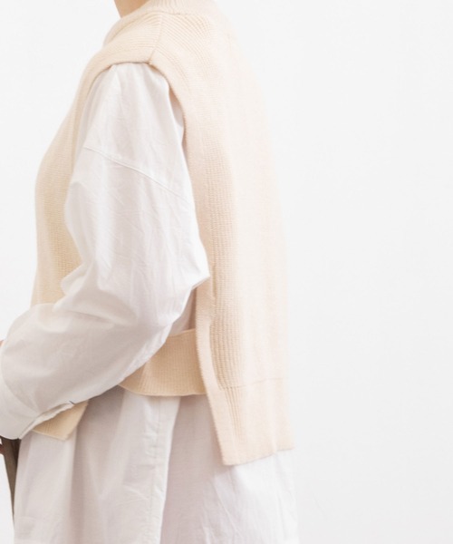 POU DOU DOU（プードゥドゥ）の「ショートベスト（ベスト・レディース・ライトブルー/ネイビー/アイボリー・3）」の18枚目の写真