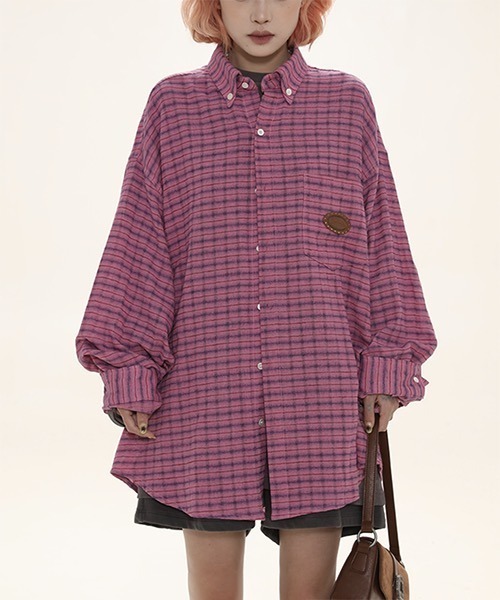 MASONPRINCE（メイソンプリンス）の「ロゴステッチ ボタンダウンシャツ CS23750【DO NOT TAG】（シャツ/ブラウス・レディース・ブラウン/グリーン/ピンク・M/S/L）」の15枚目の写真