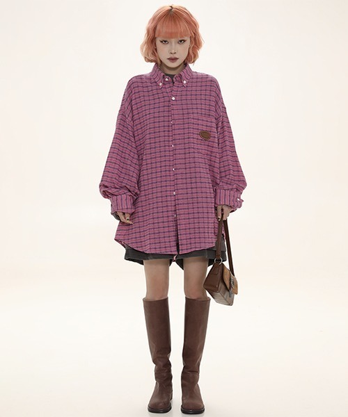 MASONPRINCE（メイソンプリンス）の「ロゴステッチ ボタンダウンシャツ CS23750【DO NOT TAG】（シャツ/ブラウス・レディース・ブラウン/グリーン/ピンク・M/S/L）」の16枚目の写真