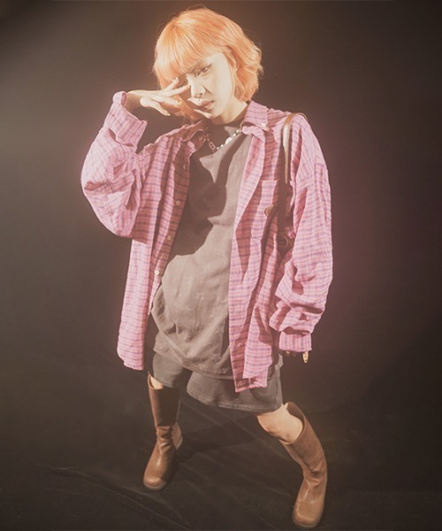 MASONPRINCE（メイソンプリンス）の「ロゴステッチ ボタンダウンシャツ CS23750【DO NOT TAG】（シャツ/ブラウス・レディース・ブラウン/グリーン/ピンク・M/S/L）」の19枚目の写真