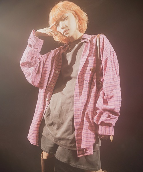 MASONPRINCE（メイソンプリンス）の「ロゴステッチ ボタンダウンシャツ CS23750【DO NOT TAG】（シャツ/ブラウス・レディース・ブラウン/グリーン/ピンク・M/S/L）」の20枚目の写真