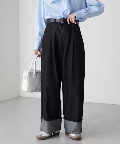 ターンバックウエストワイドデニム MAISON SPECIAL（メゾンスペシャル）の「Turn Back Waist Wide