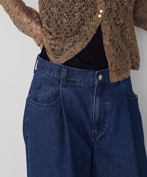 forksy.(フォルクシー)の「【forksy.】ワイドストレートターンバックデニムパンツ(デニムパンツ・レディース・ブラック/ピンク/インディゴブルー/アイボリー/ブルー/サックスブルー/グレー/ライトピンク/ブルー系1/ライトインディゴブルー・S/M/L)」の15枚目の写真