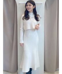 MERCURYDUO | クロップドベストセットニットワンピース(ワンピース)