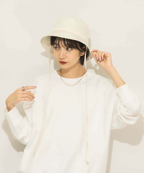 KBF(ケイビーエフ)の「リボン付きキルティングバケットHAT(ハット・レディース・ブラック/ベージュ/オフホワイト・ONE)」の12枚目の写真