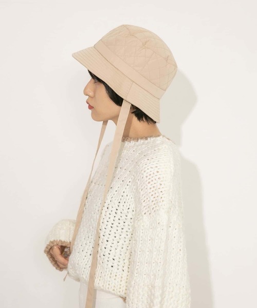 KBF(ケイビーエフ)の「リボン付きキルティングバケットHAT(ハット・レディース・ブラック/ベージュ/オフホワイト・ONE)」の19枚目の写真