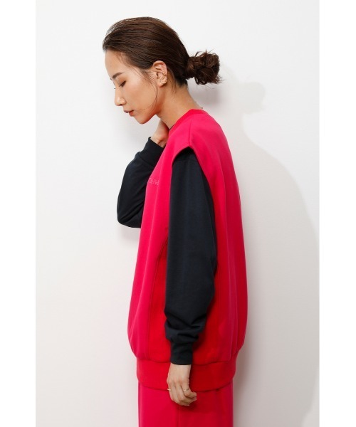 RODEO CROWNS WIDE BOWL（ロデオクラウンズワイドボウル）の「Field sw vest（ベスト・レディース・ピンク/ターコイズブルー/グレー×ホワイト・FREE）」の6枚目の写真