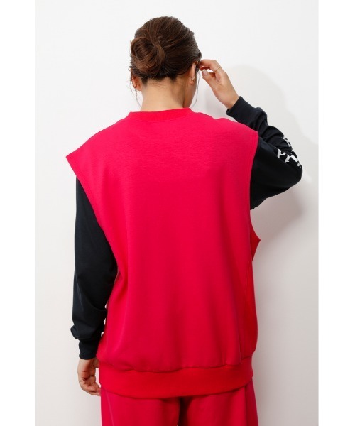 RODEO CROWNS WIDE BOWL（ロデオクラウンズワイドボウル）の「Field sw vest（ベスト・レディース・ピンク/ターコイズブルー/グレー×ホワイト・FREE）」の16枚目の写真