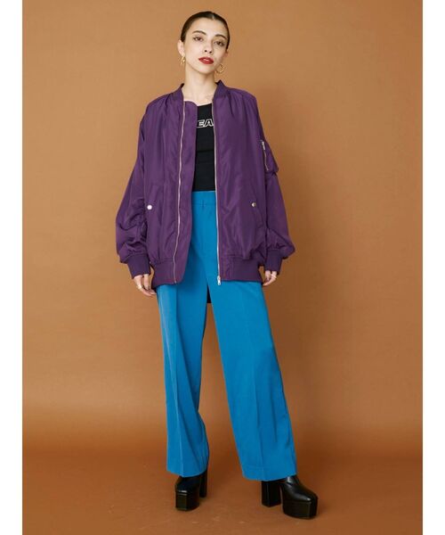 EVRIS（エヴリス）の「オーバーサイズMA-1（MA-1・レディース・ブラック/パープル/ブルー・FREE）」の10枚目の写真