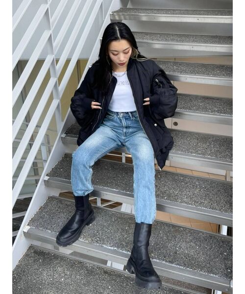 EVRIS（エヴリス）の「オーバーサイズMA-1（MA-1・レディース・ブラック/パープル/ブルー・FREE）」の17枚目の写真