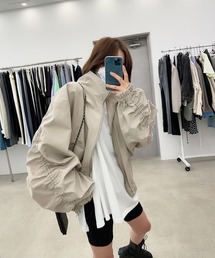 オーバーサイズギャザースリーブブルゾン