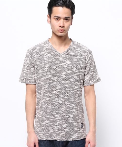 VENCEEXCHANGE(ヴァンスエクスチェンジ)の「スラブニットソーTシャツ (Tシャツ/カットソー・メンズ・オフホワイト/ブラック/ブルー/ピンク・MEDIUM/LARGE)」の5枚目の写真