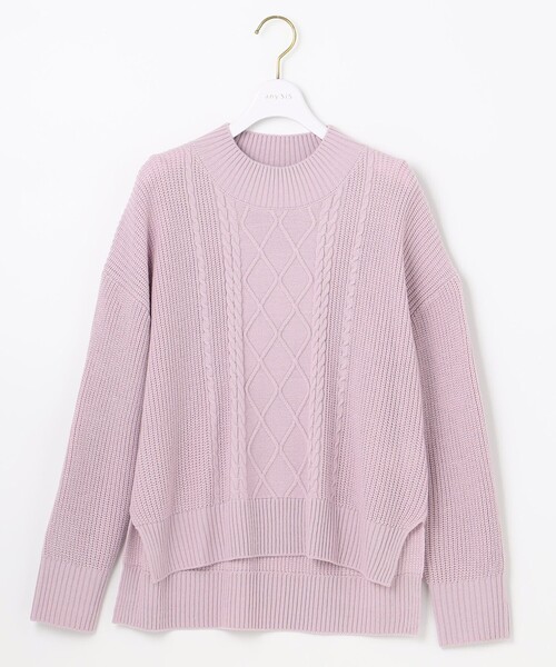 ANY SIS（エニィスィス）の「【洗える】スフレハイネックケーブル ニット（ニット/セーター・レディース・ピンク系/ライトイエロー系/スカイブルー系/オレンジ系/ライトグレー系/アイボリー系・4）」の17枚目の写真