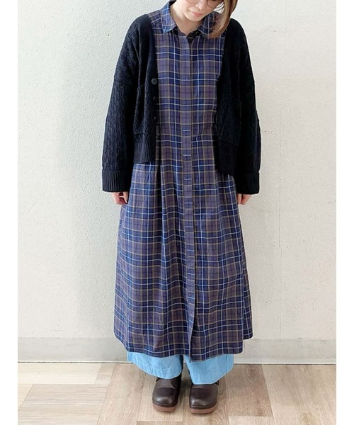 sm2rhythm（サマンサモスモスリズム）の「チェックワンピース（ワンピース・レディース・パープル/オレンジ/グリーン・ﾌﾘ-）」の3枚目の写真