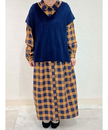 チェックワンピース