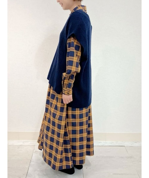 sm2rhythm（サマンサモスモスリズム）の「チェックワンピース（ワンピース・レディース・パープル/オレンジ/グリーン・ﾌﾘ-）」の6枚目の写真