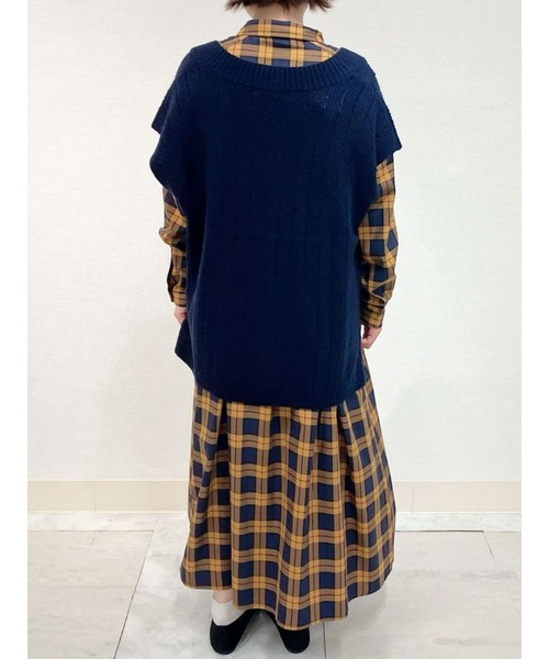 sm2rhythm（サマンサモスモスリズム）の「チェックワンピース（ワンピース・レディース・パープル/オレンジ/グリーン・ﾌﾘ-）」の8枚目の写真