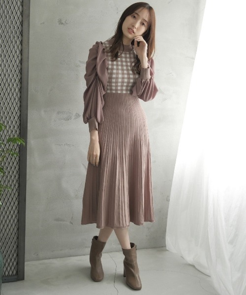 ギャザー袖チェックニットワンピース ワンピース Willselection ウィルセレクション のファッション通販 Zozotown ギャザー袖チェックニットワンピース ワンピース Willselection ウィルセレクション のファッション通販 Zozotown