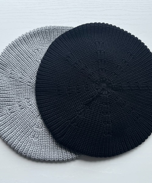 wee9s（ウィークス）の「daily daily knit beret / デイリーデイリーニットベレー帽（ハンチング/ベレー帽・レディース・グレー/ブラック/アイボリー/ダークグレー/ベビーピンク・FREE）」の9枚目の写真