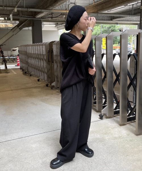 wee9s（ウィークス）の「daily daily knit beret / デイリーデイリーニットベレー帽（ハンチング/ベレー帽・レディース・グレー/ブラック/アイボリー/ダークグレー/ベビーピンク・FREE）」の16枚目の写真