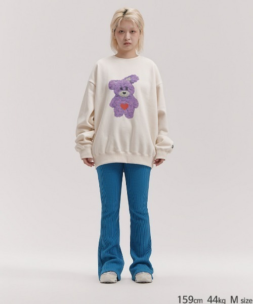 ISTKUNST（イストクンスト）の「A'GEM/9 × .kom『ISTKUNST/イストクンスト』BOUCLE HEART RABBIT SWEATSHIRTS/ブークレーハートラビット スウェット シャツ（スウェット・メンズ・アイボリー・M/L）」の11枚目の写真