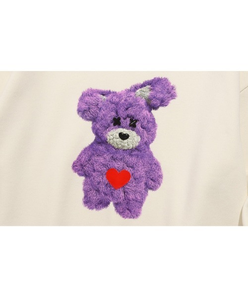 ISTKUNST（イストクンスト）の「A'GEM/9 × .kom『ISTKUNST/イストクンスト』BOUCLE HEART RABBIT SWEATSHIRTS/ブークレーハートラビット スウェット シャツ（スウェット・メンズ・アイボリー・M/L）」の8枚目の写真