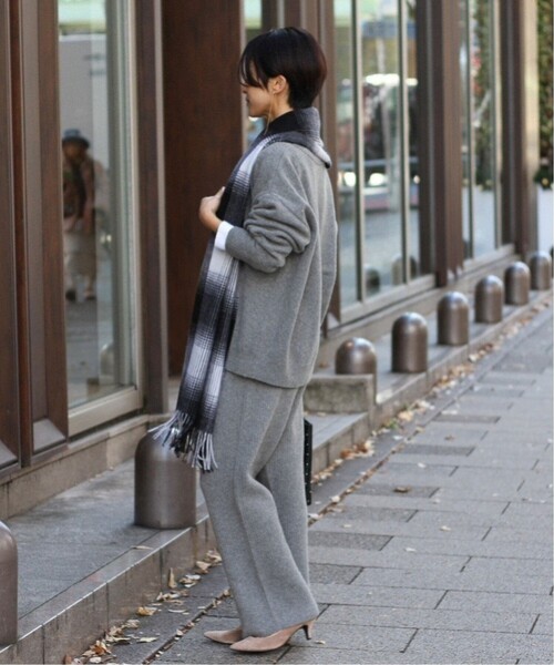 JOURNAL STANDARD relume（ジャーナルスタンダード　レリューム）の「《WEB限定追加2》ラムナイロン天竺編み2WAYカーディガン（カーディガン/ボレロ・レディース・チャコールグレー/ネイビー・FREE）」の16枚目の写真