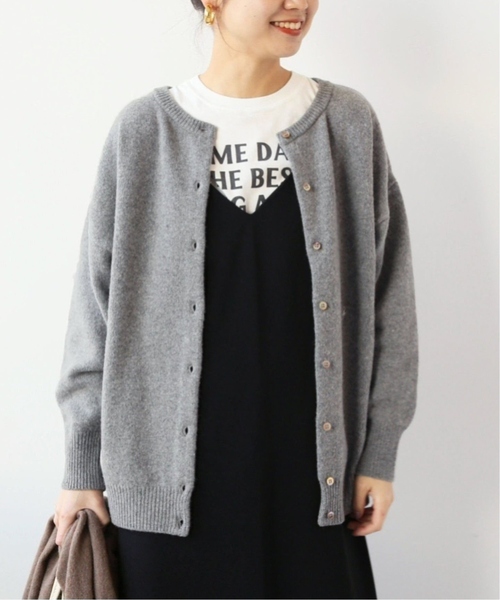 JOURNAL STANDARD relume（ジャーナルスタンダード　レリューム）の「《WEB限定追加2》ラムナイロン天竺編み2WAYカーディガン（カーディガン/ボレロ・レディース・チャコールグレー/ネイビー・FREE）」の14枚目の写真