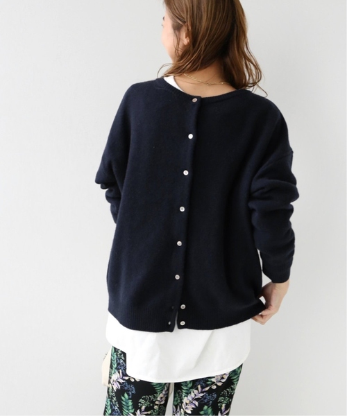 JOURNAL STANDARD relume（ジャーナルスタンダード　レリューム）の「《WEB限定追加2》ラムナイロン天竺編み2WAYカーディガン（カーディガン/ボレロ・レディース・チャコールグレー/ネイビー・FREE）」の9枚目の写真