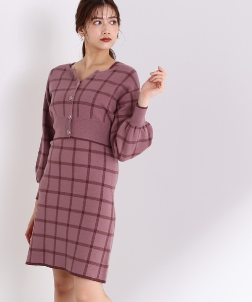 JILL STUART ジャガードニットセットアップ JILL by JILL STUART（ジルバイジルスチュアート）の「チェック