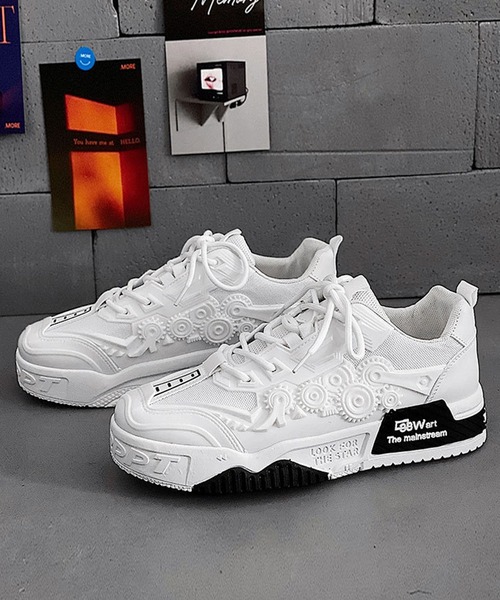 aimoha（アイモハ）の「凸凹ローカット厚底シューズ（スニーカー・メンズ・ホワイト×ブラック/ホワイト/ブラック・25.0cm/27.0cm/25.5cm/26.0cm/24.5cm/26.5cm）」の7枚目の写真