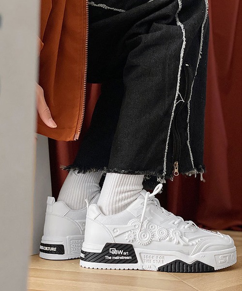 aimoha（アイモハ）の「凸凹ローカット厚底シューズ（スニーカー・メンズ・ホワイト×ブラック/ホワイト/ブラック・25.0cm/27.0cm/25.5cm/26.0cm/24.5cm/26.5cm）」の22枚目の写真