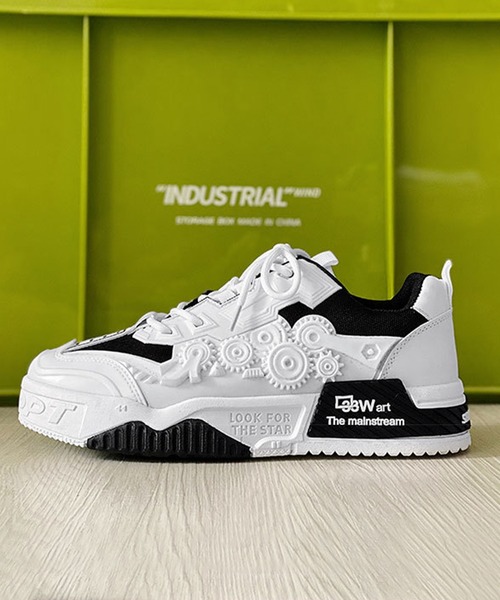 aimoha（アイモハ）の「凸凹ローカット厚底シューズ（スニーカー・メンズ・ホワイト×ブラック/ホワイト/ブラック・25.0cm/27.0cm/25.5cm/26.0cm/24.5cm/26.5cm）」の8枚目の写真