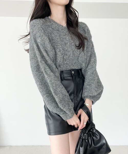 Heather（ヘザー）の「ショート丈起毛ニット 180571（ニット/セーター