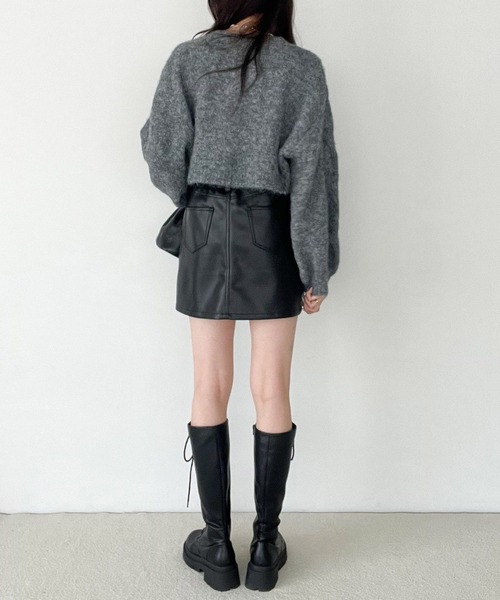 わっきー Heather（ヘザー）の「ショート丈起毛ニット 180571（ニット