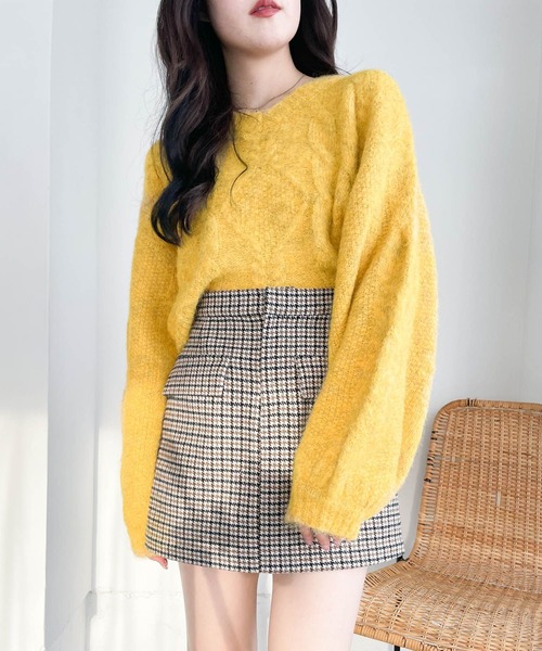 Heather（ヘザー）の「ショート丈起毛ニット 180571（ニット