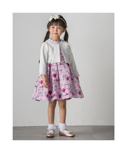 BeBe（ベベ）の「BeBe/フォーマルリップルポンチノーカラージャケット(110~130cm)（ノーカラージャケット・キッズ・ホワイト/ネイビー・110/120/130）」の15枚目の写真