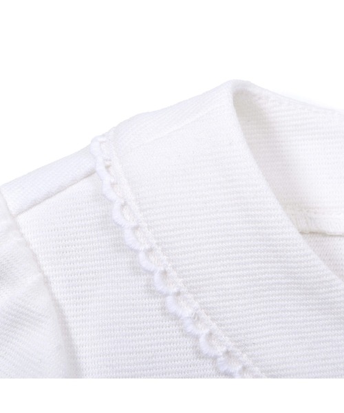 BeBe（ベベ）の「BeBe/フォーマルリップルポンチノーカラージャケット(110~130cm)（ノーカラージャケット・キッズ・ホワイト/ネイビー・110/120/130）」の12枚目の写真