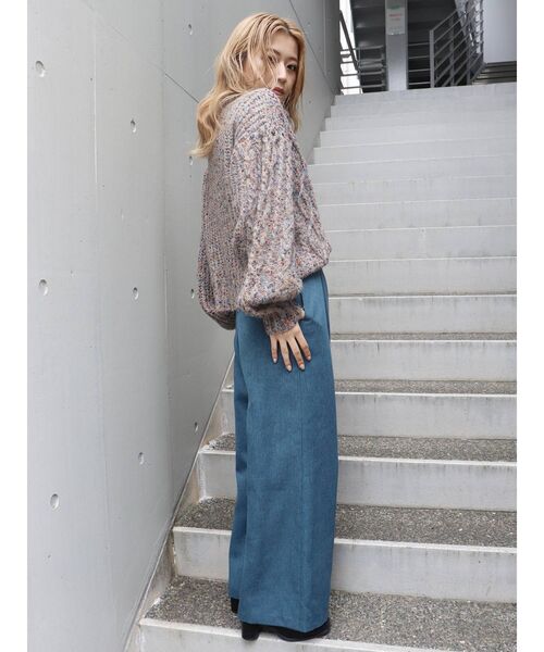 MURUA（ムルーア）の「MIXネップオフタートルニット（ニット/セーター・レディース・ブルー/グリーン/グレー・FREE）」の10枚目の写真